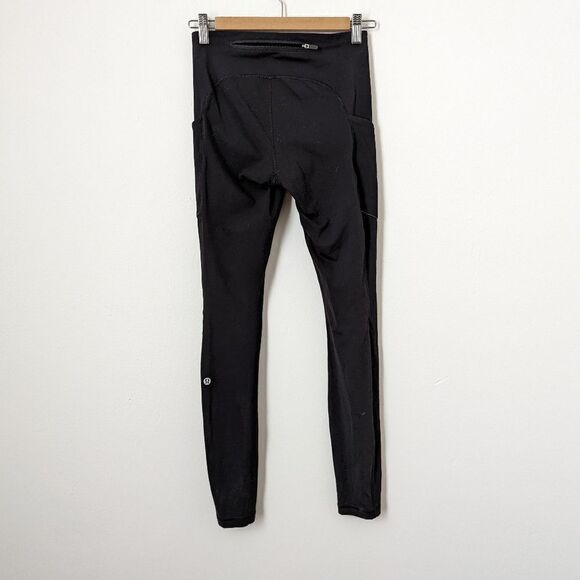 Lululemon black reflective brushed Luxtreme Speed Up 28" tight leggings - Picture 4 of 5